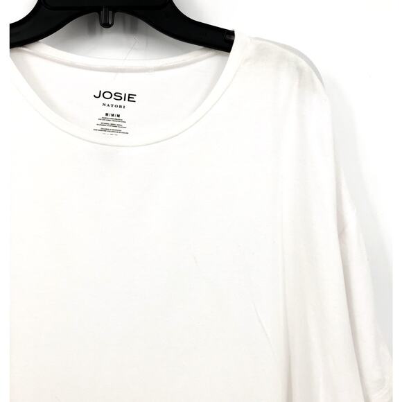JOSIE NATORI Women's Layering Elements Boxy Tee M White Stretch Round Neck NWOT - Picture 6 of 9